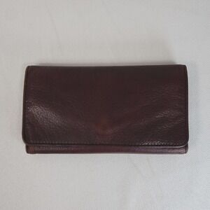 Osgoode Marley RFID Dark Brown Full Grain Leather Wallet W/Checkbook Holder